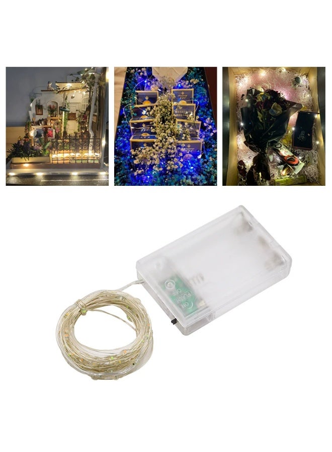 Copper Wire LED Strip Lights – Battery/USB Powered Fairy Lights, Bobo Ball String Lights for Christmas, Bouquet & Decoration - Image 2